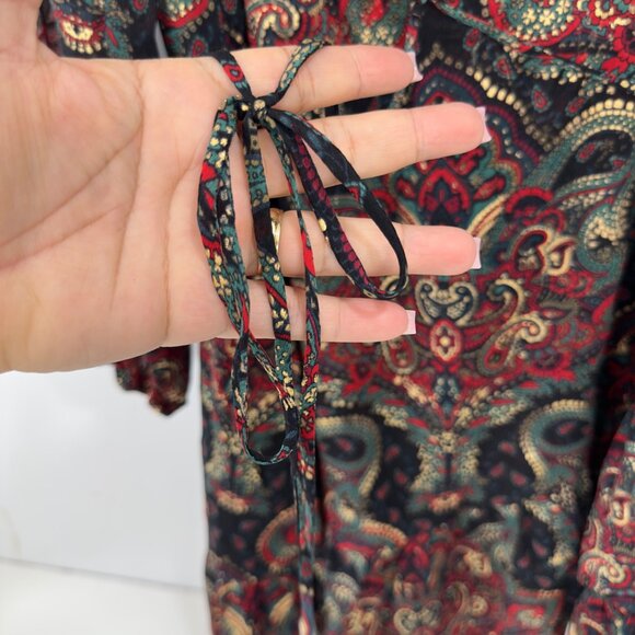 Tommy Hilfiger Women Paisley Print Long Sleeve Dress Keyhole Back Lined Size 18 - Picture 5 of 13